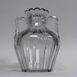 Baccarat crystal vase with handles, 19th century, cut sides