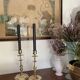 Pair of solid brass candle holders