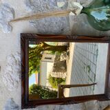 Large rectangular wooden mirror