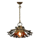 Lampe à suspension vintage en fer forgé, années 1930