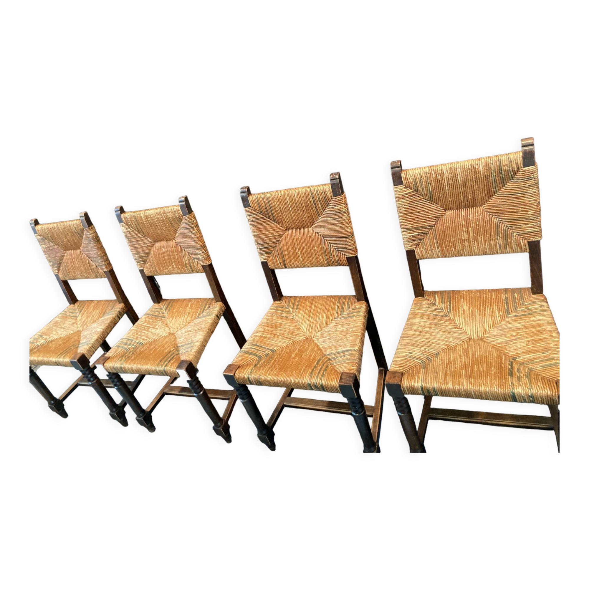 Four straw chairs