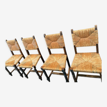 Four straw chairs