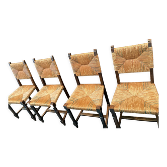 Four straw chairs