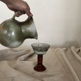 Vintage glazed ceramic water/orangeade carafe, 1950