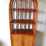 Vintage colonial style cabinet rattan and wicker