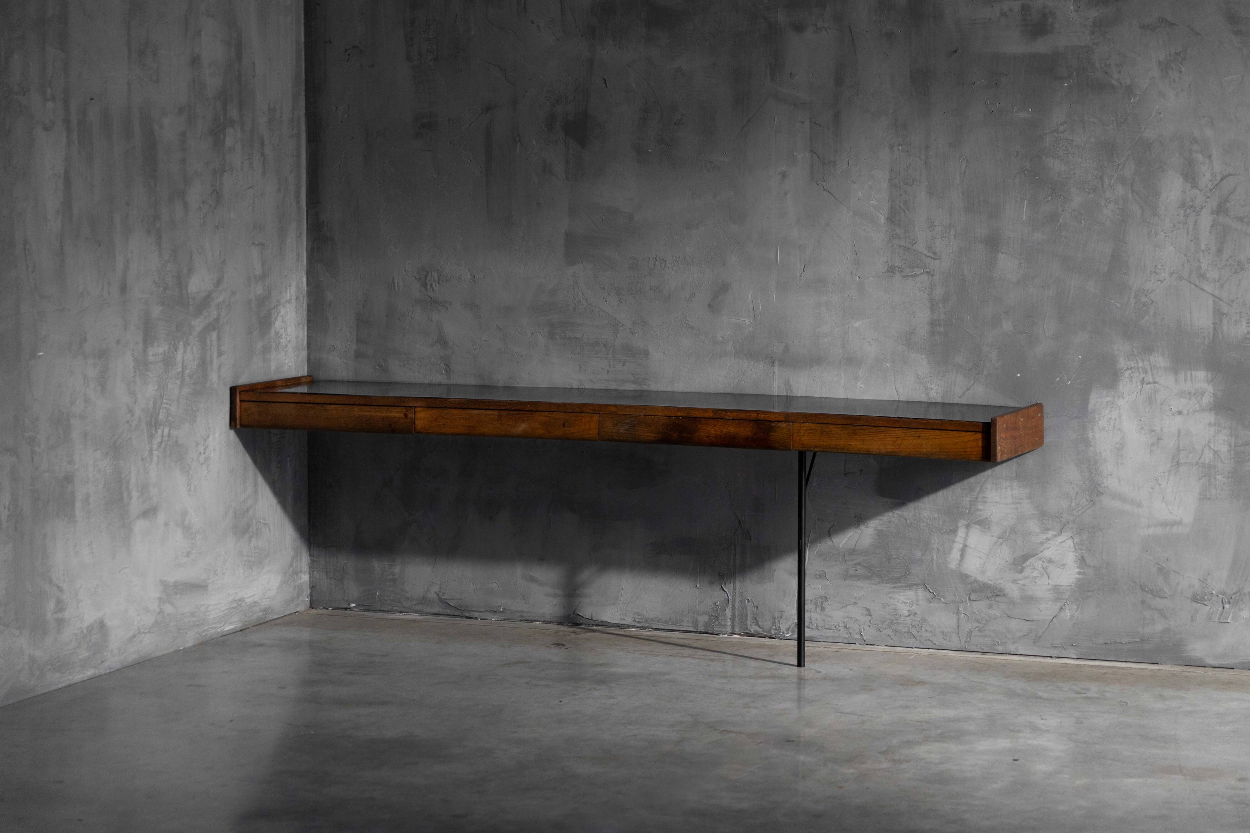 Modernist wall-mounted console, France, 1960s