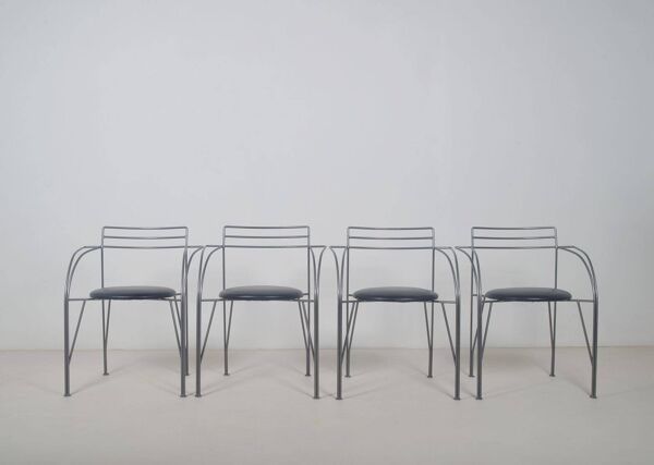 4 Chaises 'Lune d'Argent' dessinées par Pascal Mourgue pour Fermob, 1985