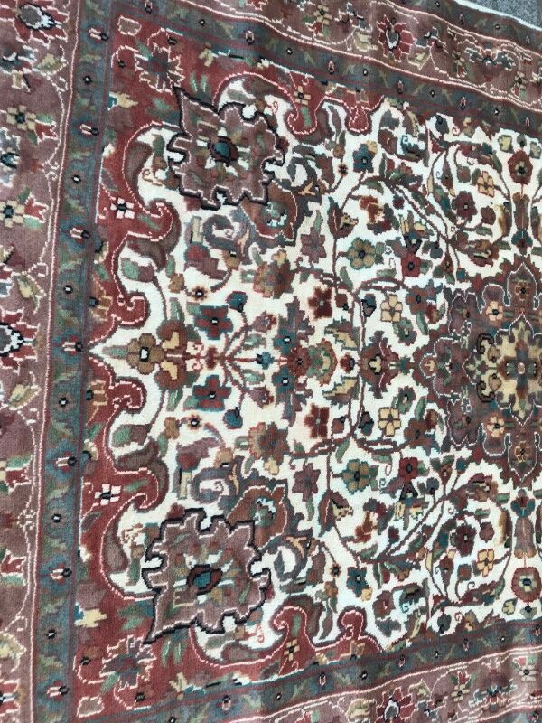 Pakistan wool carpet handmade silk rug 127x192 cm