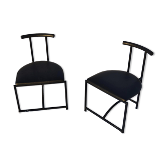 Pair of vintage black Tokyo chairs by Rodnay Kinsman for the publisher Bieffeplast