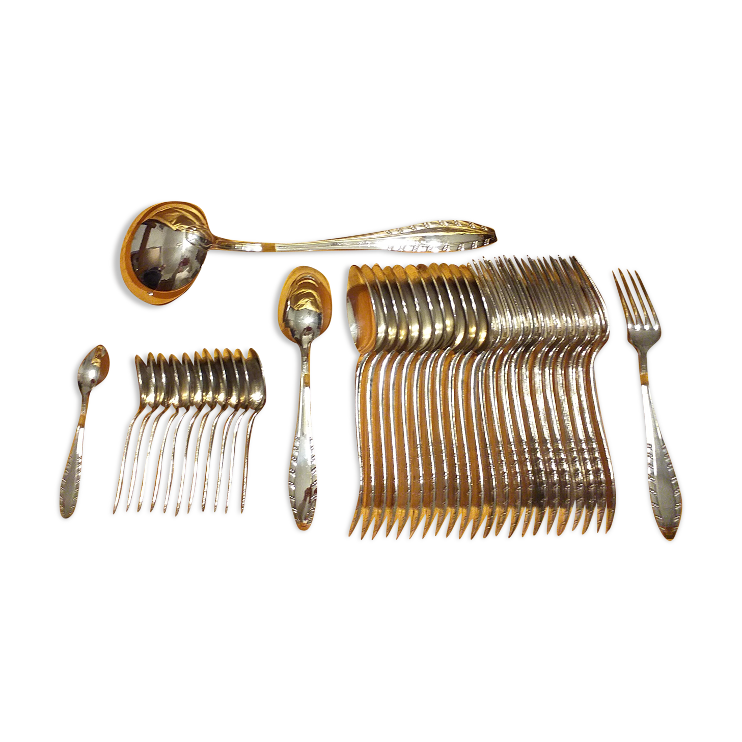 Cutlery set 37 pieces of silver metal 84 g of the silversmith Gabriel Gay