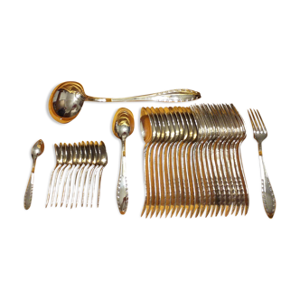 Cutlery set 37 pieces of silver metal 84 g of the silversmith Gabriel Gay