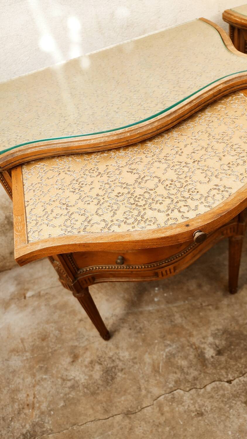 Pair of walnut crossbow chests of drawers