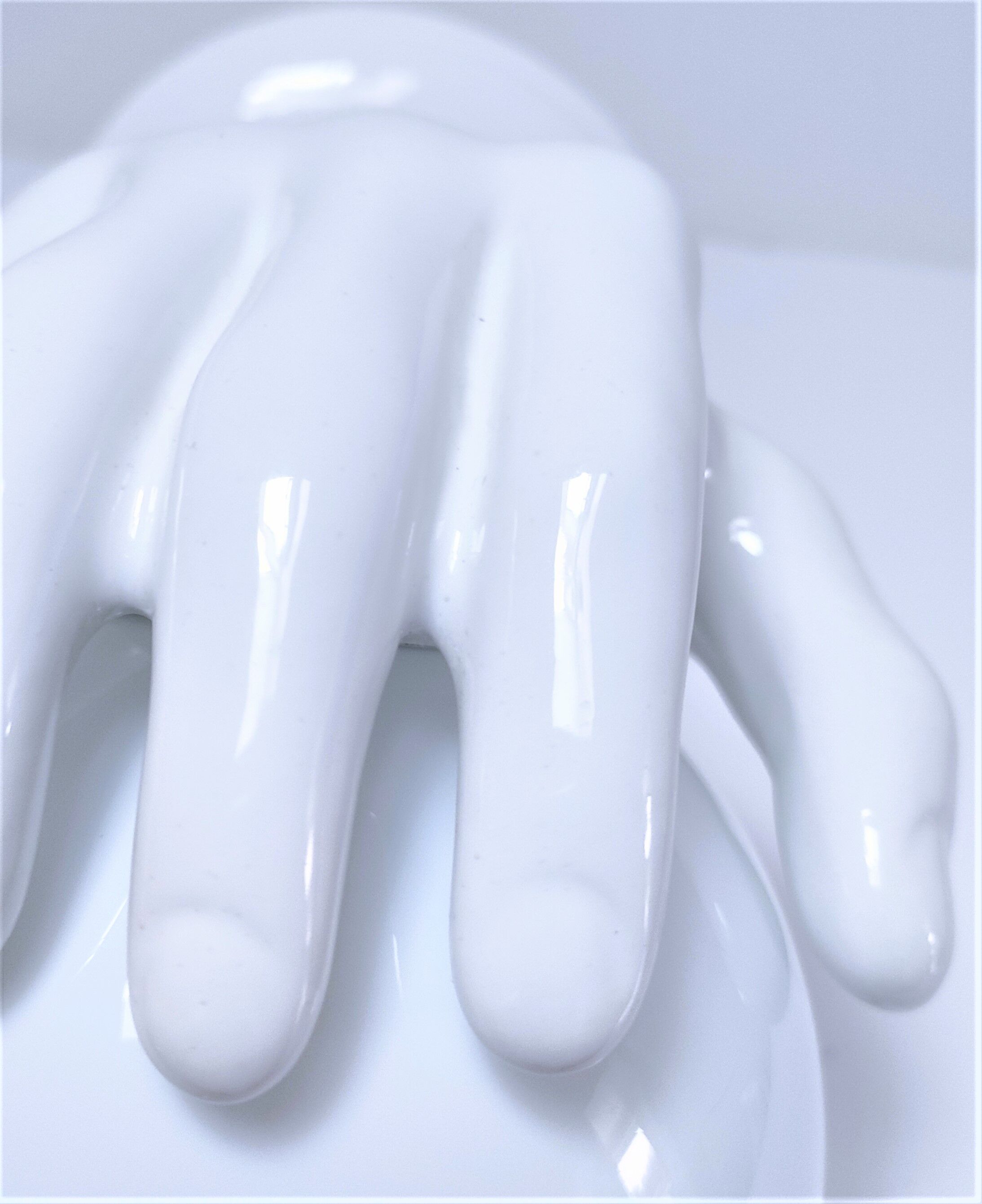 Applique main céramique et opaline blanche années 80 estampillée