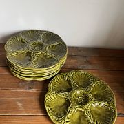 8 oyster plates Barbotine