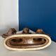 Vintage brown ceramic rustic style candlestick - vintage candle holder