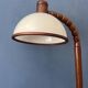 Mid-century floor lamp in brown wood by Steinhauer with an acrylic glass shade.