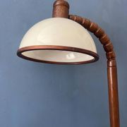 Mid-century floor lamp in brown wood by Steinhauer with an acrylic glass shade.