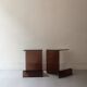 Set de 2 tables de chevets en plexiglas fumé, Design 1970