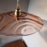 Vintage pink glass pendant light