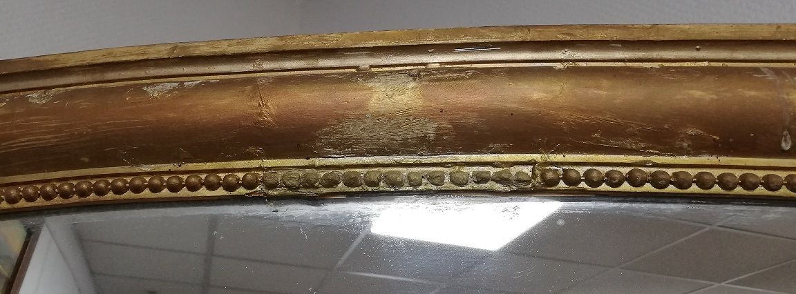 Old mirror Louis xvi style gilded wood stucco xixeme