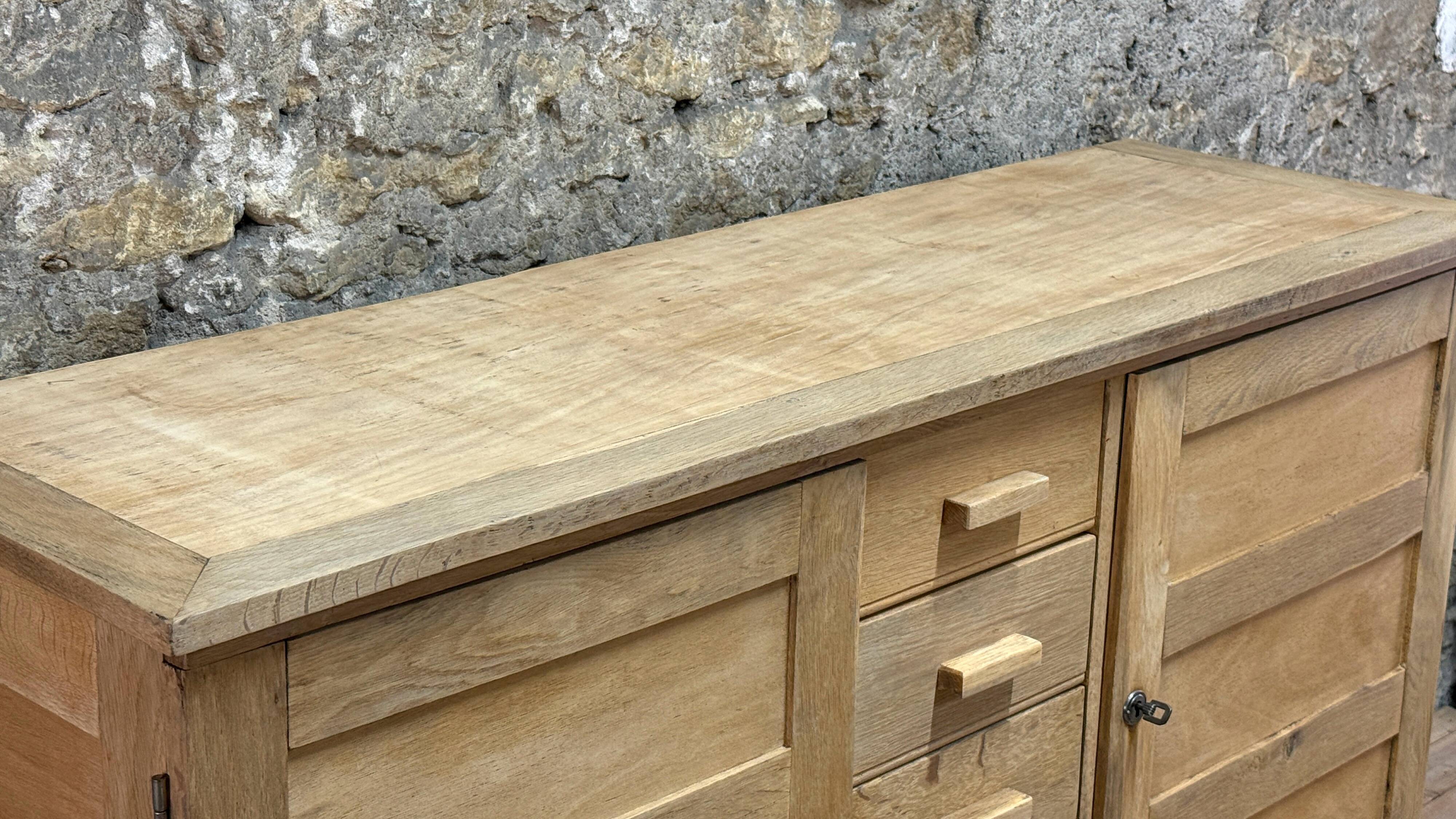 Buffet Very René Gabriel - Raw Oak - Reconstruction Furniture - Year