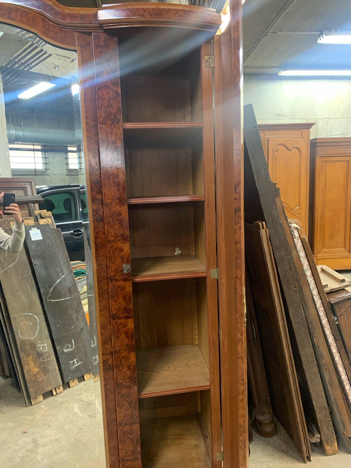 19th Century Marquetry Mirror Cabinet