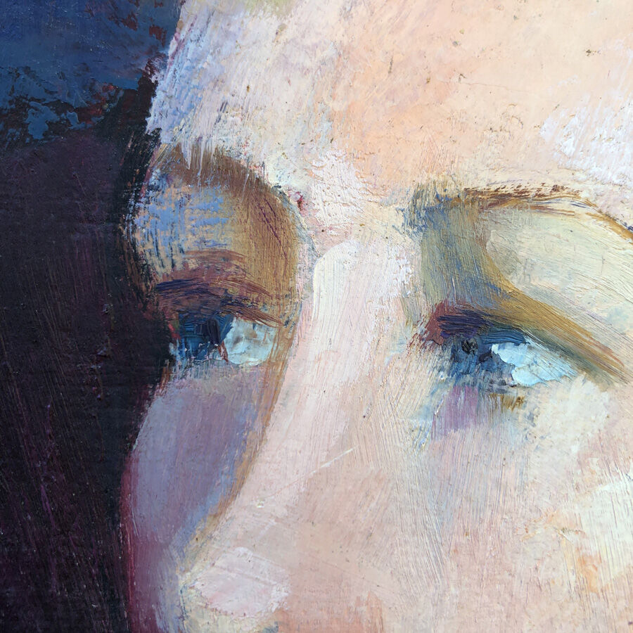 Portrait painting of woman 50's