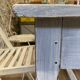 Farmhouse table 6 people white patinated in rectangular solid oak