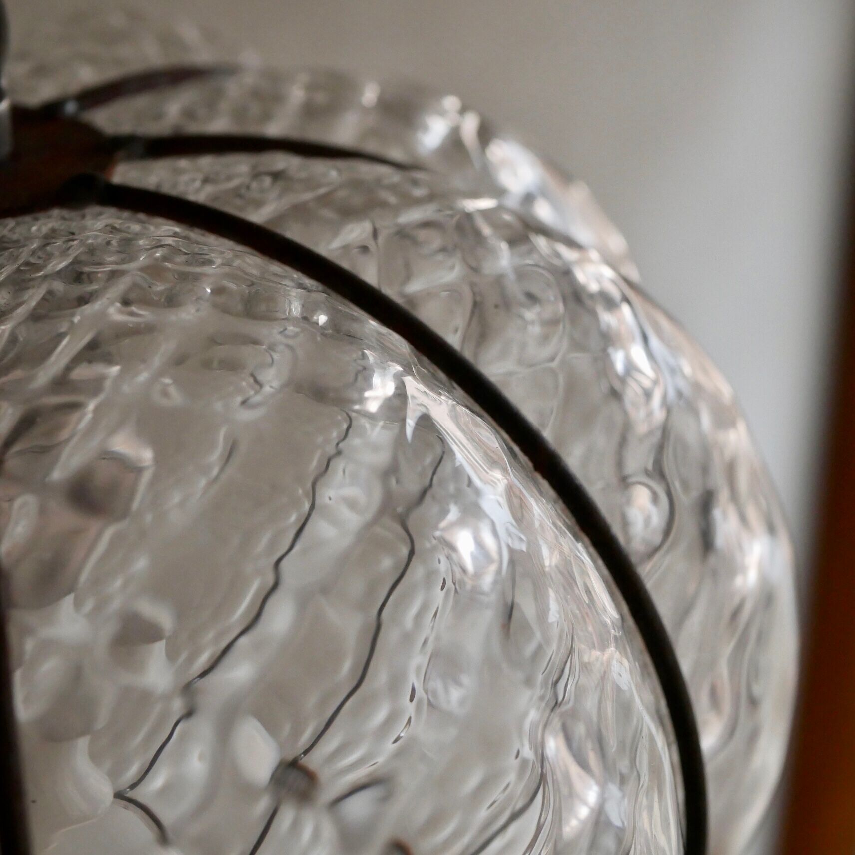 Paire de suspensions en verre soufflé de Murano