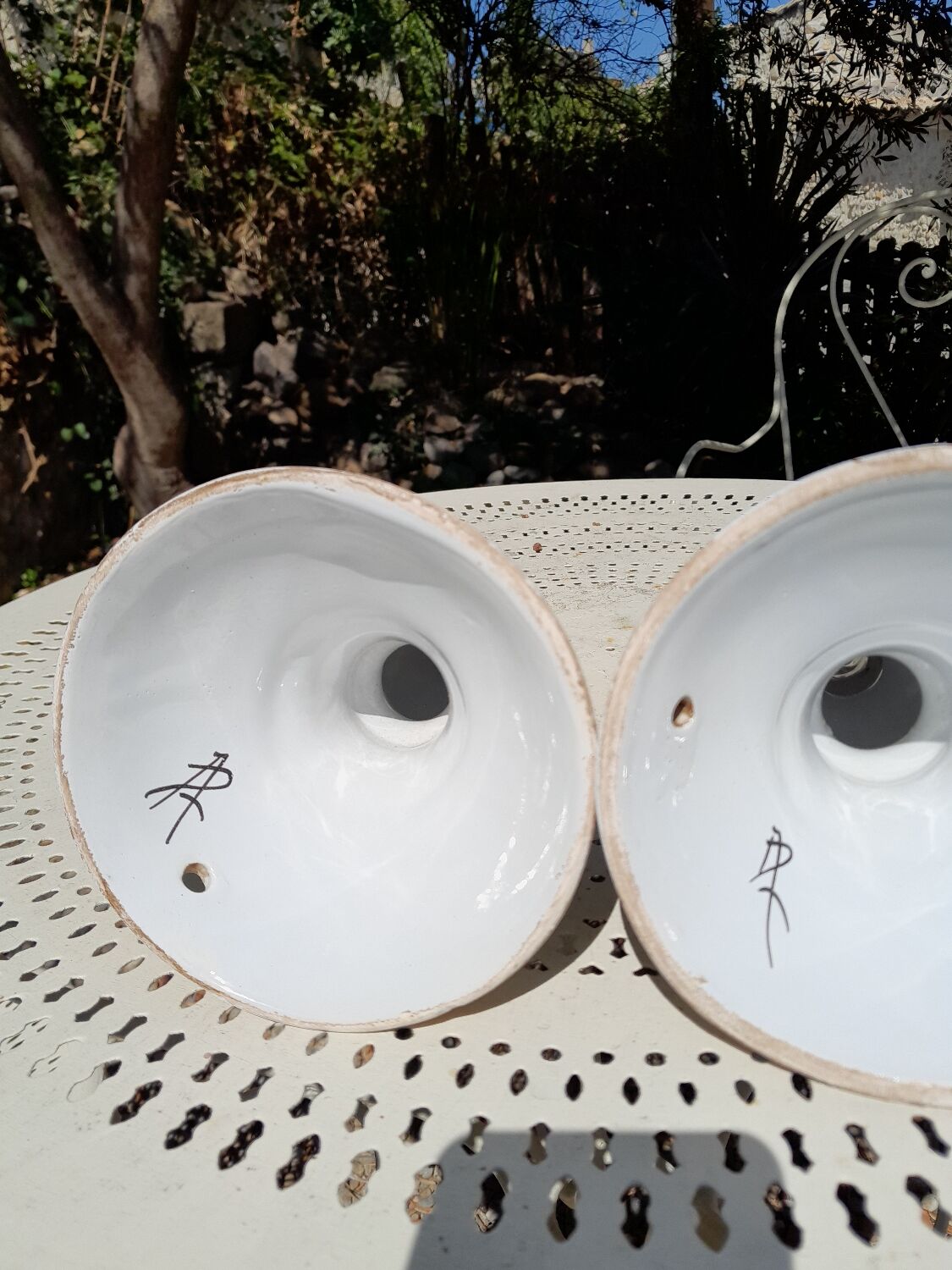 Pair of ceramic candlesticks