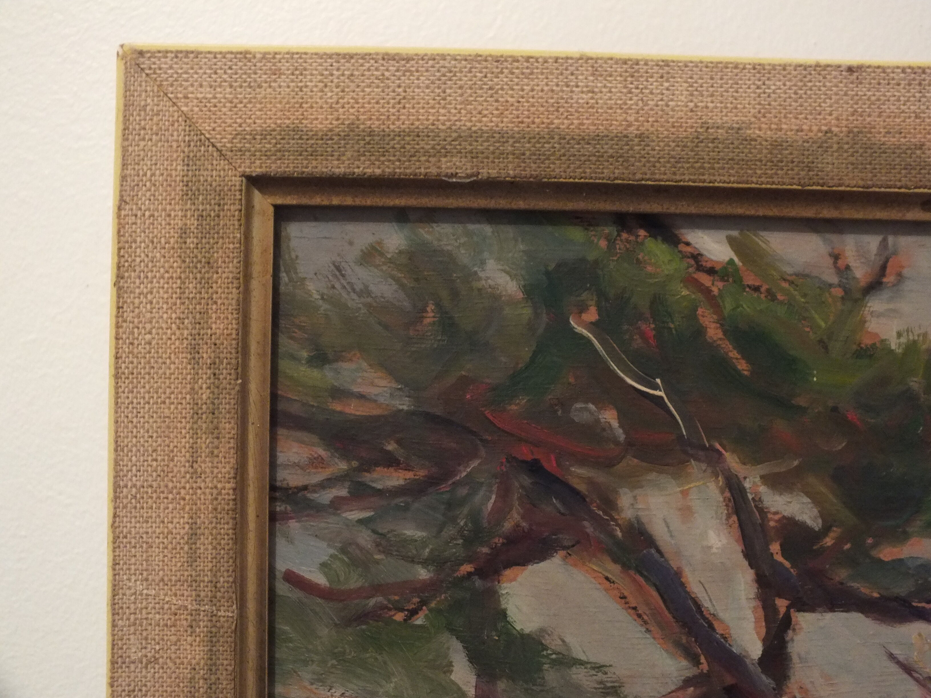Oil on panel painting seaside signed Jeanne Prin