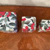Vintage metal boxes cherry pattern