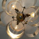Chrome metal Space Age Sciolari chandelier from the 1970s.