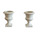Pair of Capuani Este Vases in white lacquered ceramic, Italy '900