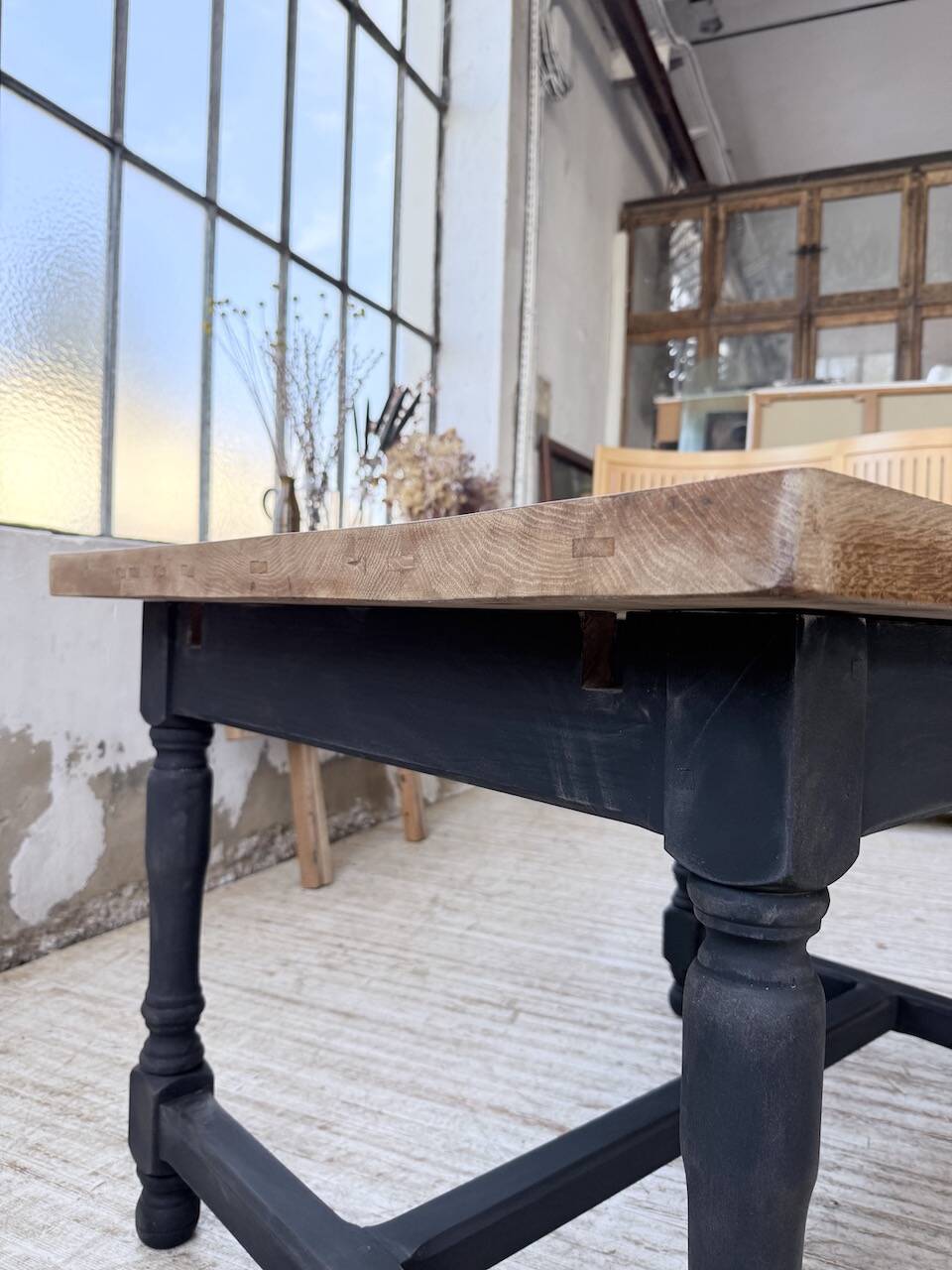 Table de ferme en chêne avec rallonges