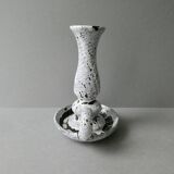 Cellar rat candle holder in white enamel stoneware, 60s-70s