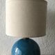 Lampe boule grès émaillé bleu