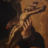 Antique oval painting of Saint Catherine of Genoa from the 17th century