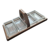 Art Deco wooden and glass servant