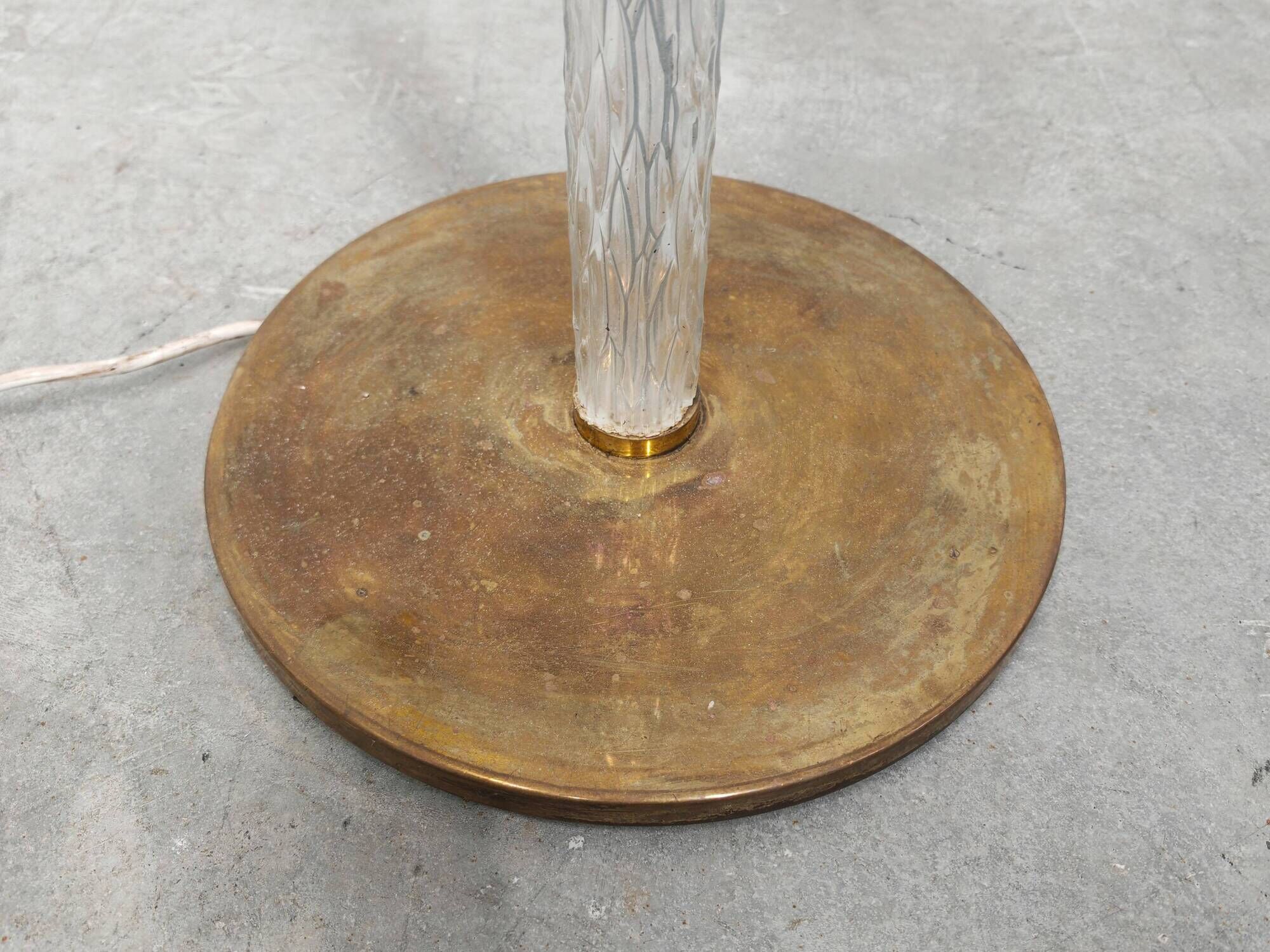 Mid-Century frosted glass floor lamp brass Richard Essig 1960s
