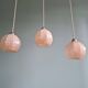 Art Deco pendant/lamp in pink speckled glass (2 available)