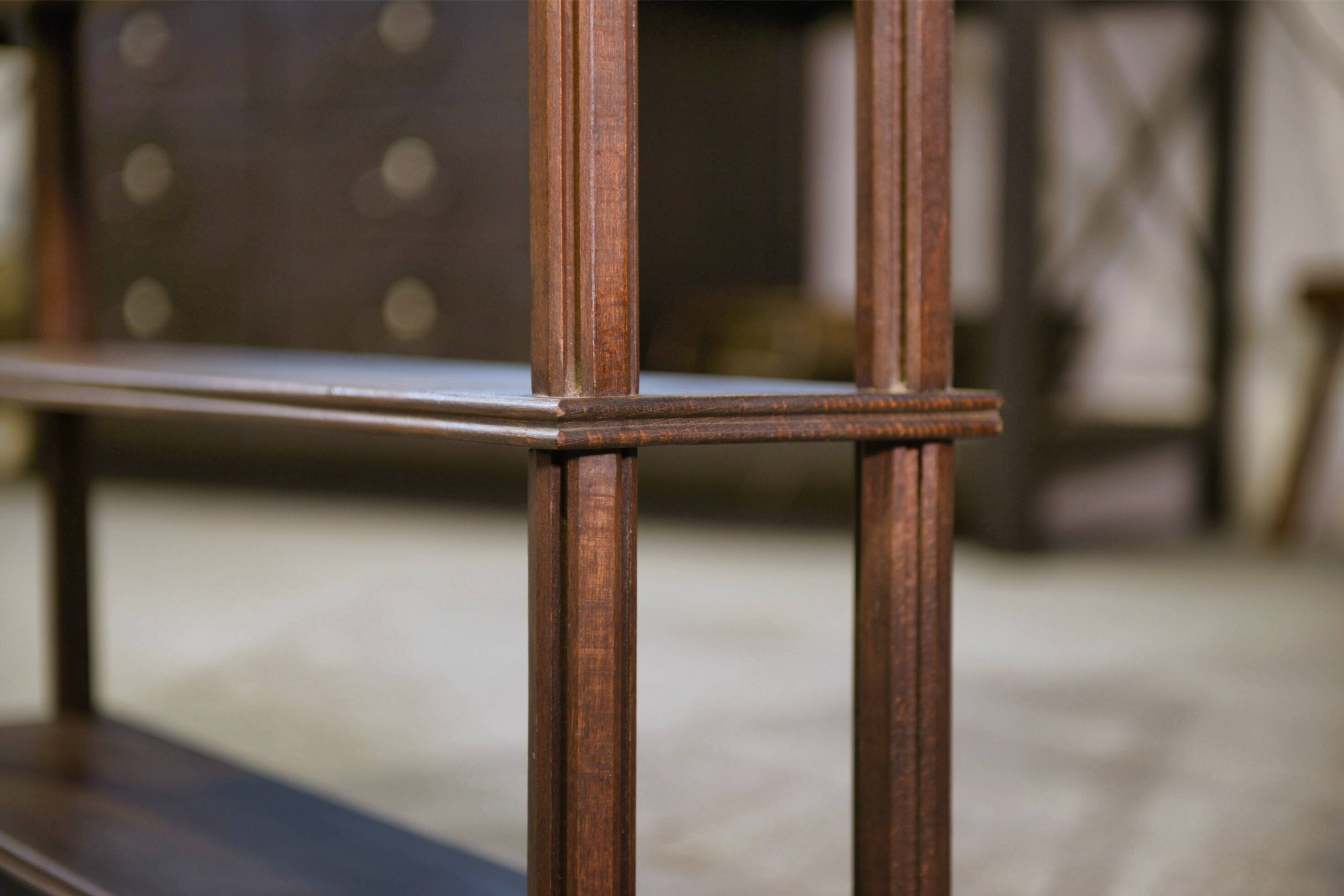 Beech shelf with ball feet, 1960s