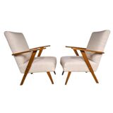 Set of 2 vintage bouclé armchairs