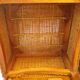 Pair of Club armchairs in ocean liner style, woven rattan and solid wood.