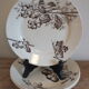 3 plates with hors d'oeuvre in Terre de Fer HB Choisy bird decoration