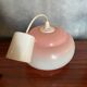 Old Opaline Pendant Light White & Pink 70s Vintage #B844