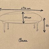 Louis Philippe wood dining table with shutters and casters