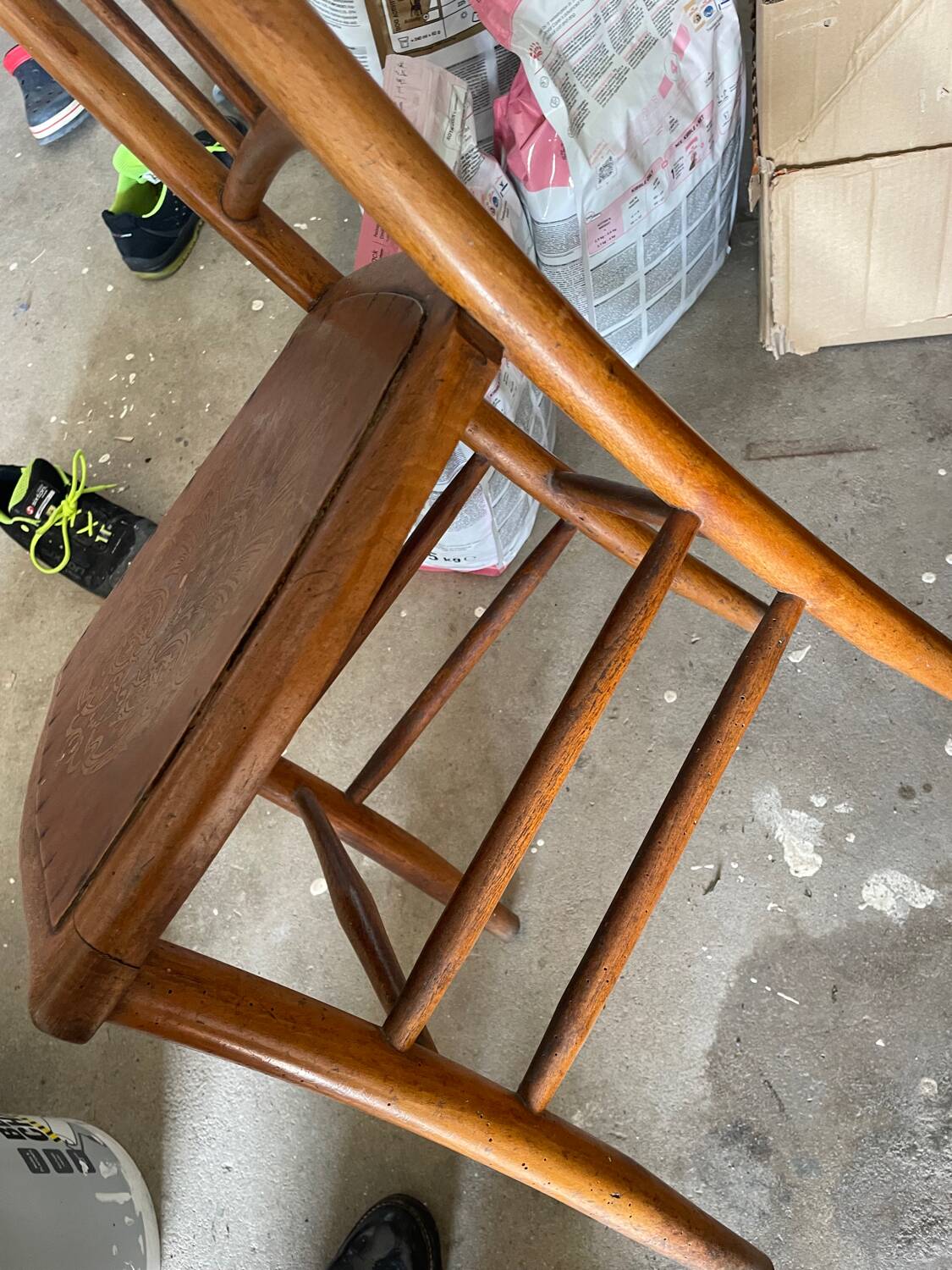 Engraved bistro chair