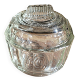 Pale green tinted glass bonbonnière – Delicate vintage shade