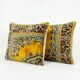 Set of 2 vintage velvet cushion covers 48x48 cm